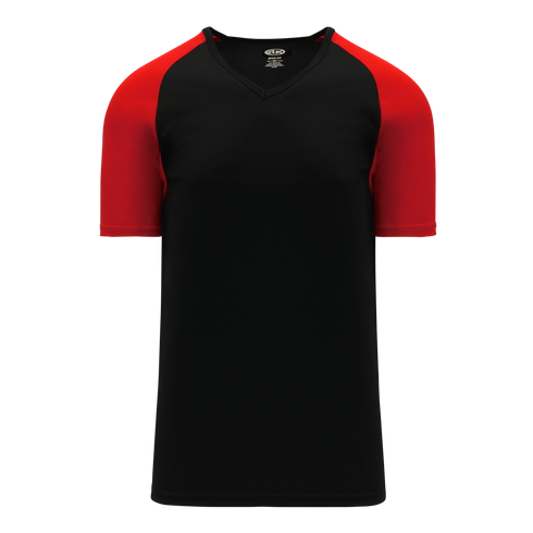 Athletic Knit V-Neck Baseball Jersey with Contrasting Shoulders (BA1375)